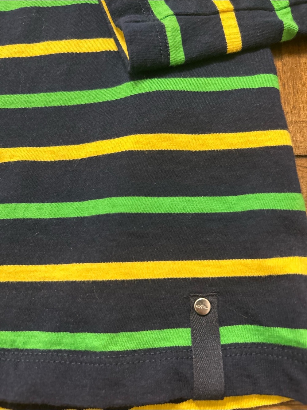 Lauren Active Ralph Lauren Striped Long Sleeve Shirt Women’s M Navy Green Yellow - Picture 5 of 9